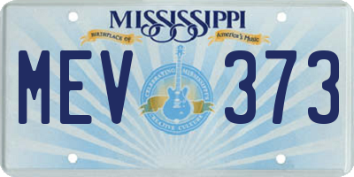 MS license plate MEV373