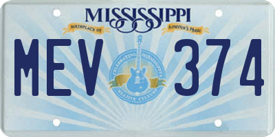 MS license plate MEV374