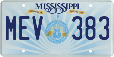 MS license plate MEV383