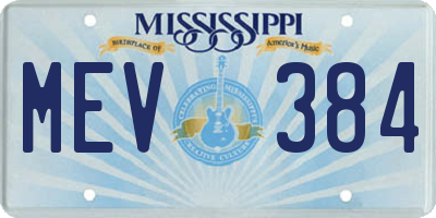 MS license plate MEV384