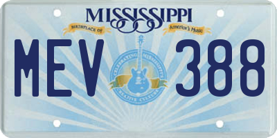 MS license plate MEV388
