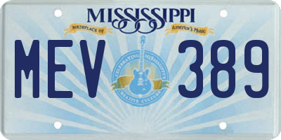 MS license plate MEV389
