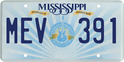 MS license plate MEV391