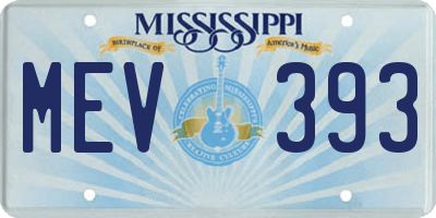 MS license plate MEV393