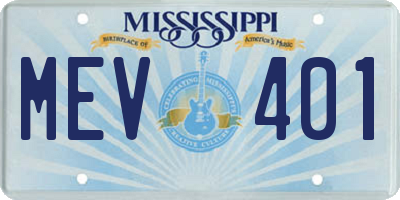 MS license plate MEV401
