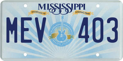 MS license plate MEV403