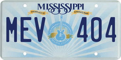 MS license plate MEV404