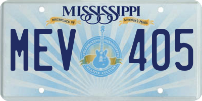 MS license plate MEV405