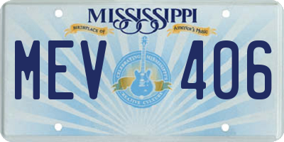 MS license plate MEV406