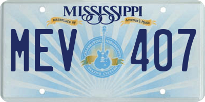 MS license plate MEV407