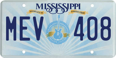 MS license plate MEV408