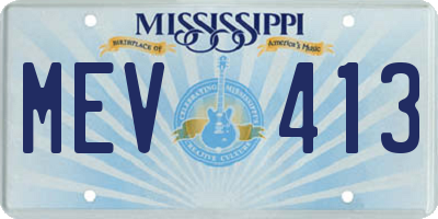 MS license plate MEV413