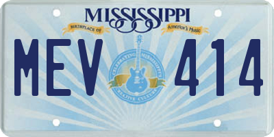 MS license plate MEV414