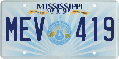 MS license plate MEV419