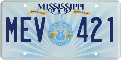 MS license plate MEV421