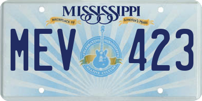 MS license plate MEV423