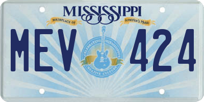 MS license plate MEV424