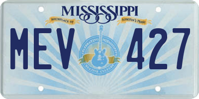 MS license plate MEV427