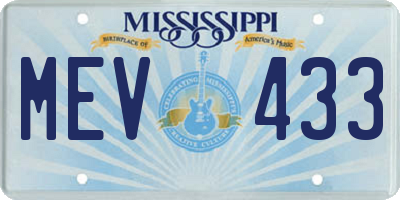 MS license plate MEV433