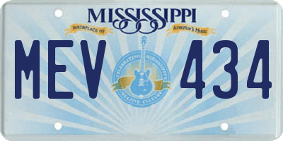 MS license plate MEV434