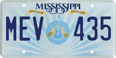 MS license plate MEV435