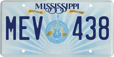 MS license plate MEV438