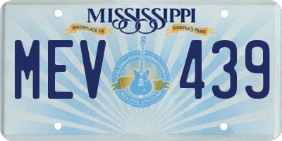 MS license plate MEV439