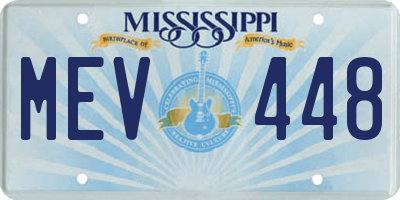 MS license plate MEV448