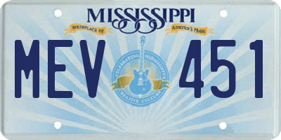 MS license plate MEV451