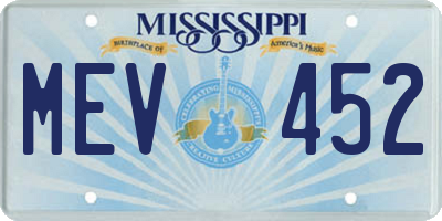 MS license plate MEV452
