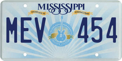 MS license plate MEV454