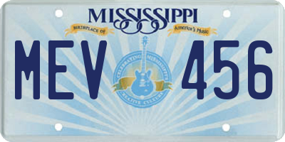 MS license plate MEV456