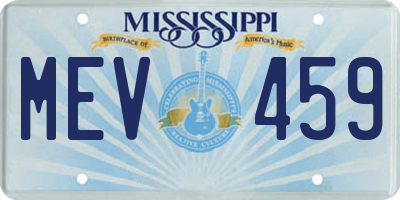 MS license plate MEV459