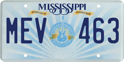 MS license plate MEV463