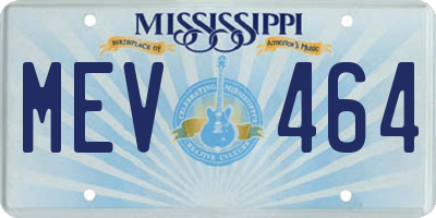 MS license plate MEV464