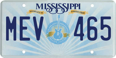 MS license plate MEV465