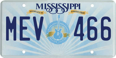 MS license plate MEV466