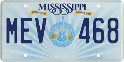 MS license plate MEV468