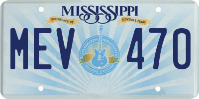 MS license plate MEV470