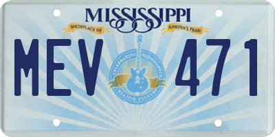 MS license plate MEV471