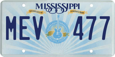 MS license plate MEV477