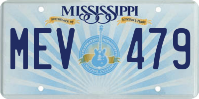 MS license plate MEV479