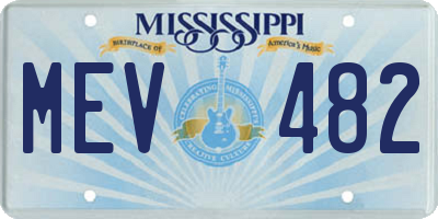 MS license plate MEV482