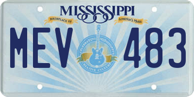 MS license plate MEV483