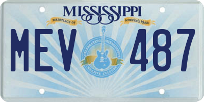 MS license plate MEV487