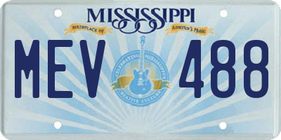 MS license plate MEV488
