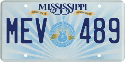 MS license plate MEV489