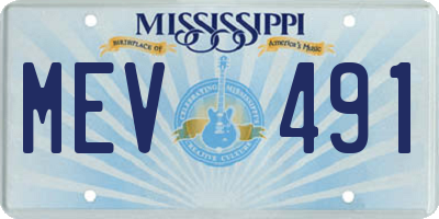 MS license plate MEV491