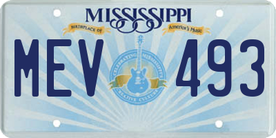 MS license plate MEV493