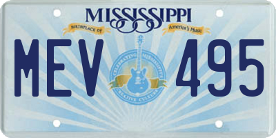 MS license plate MEV495